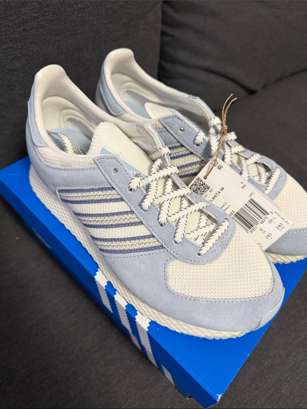Adidas Atlanta Light Blue and White Runner Sneakers